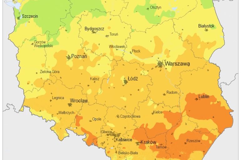 Mapa nasłonecznienia w Polsce